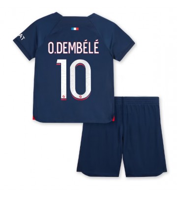 Paris Saint-Germain Ousmane Dembele #10 Replika Babytøj Hjemmebanesæt Børn 2023-24 Kortærmet (+ Korte bukser)
